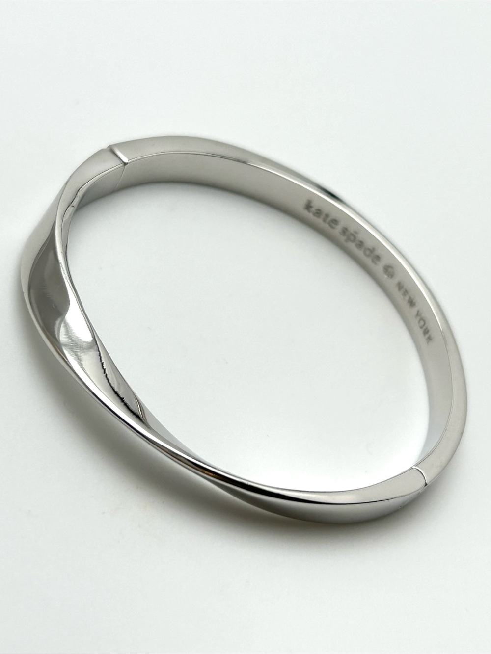 Kate Spade Do the Twist Silver Hinged Bangle Bracelet - Picture 2 of 5